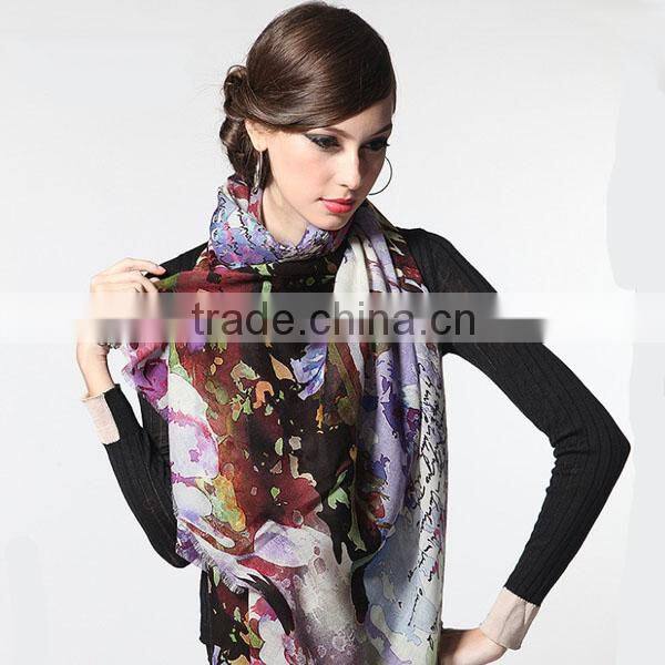 Factory No MOQ Customized Silk Polyester Cotton Linen Cashmere & Wool Scarf