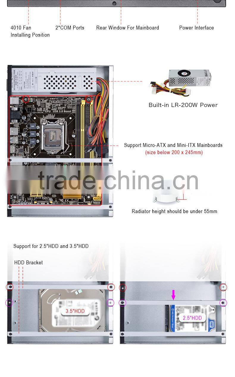 realan T02 mini htpc case/ mini itx destop casing with beautiful design