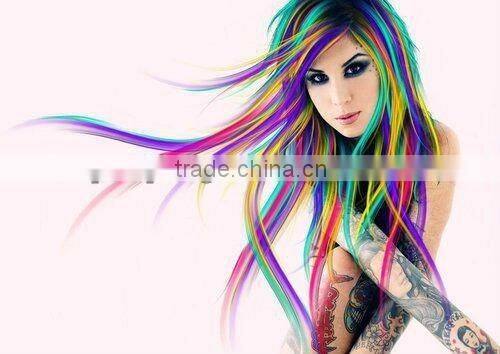 Long straight colorful hair extension LSC