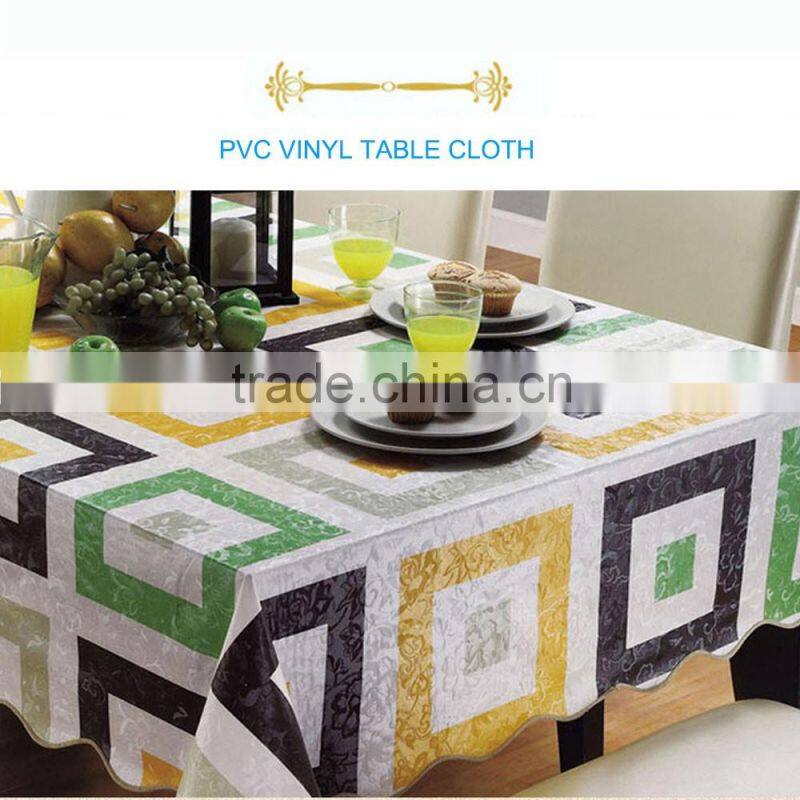 Wave Sewing Edge Water Proof PVC Table Cloth