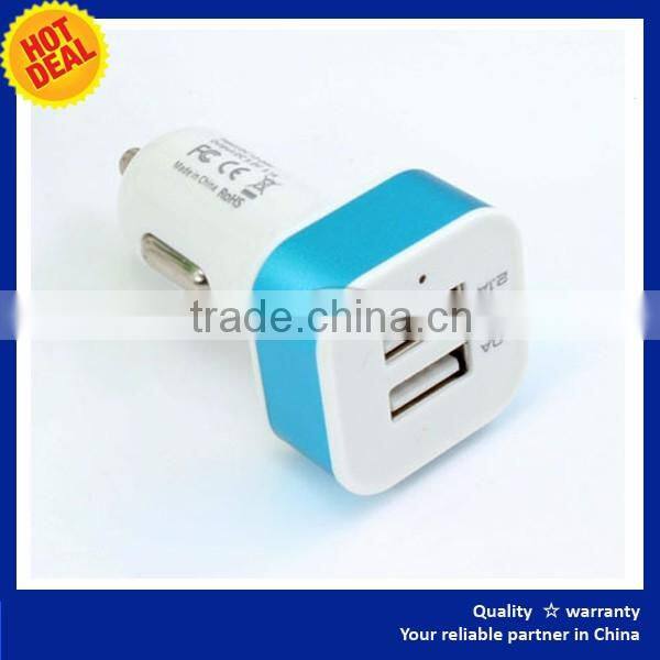 KLT Dual Car Charger Electric 2 Port Double Twin Adapter Connector For Smart Phones Charging
