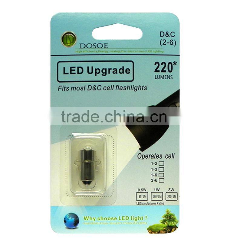 LED BULB UPGRADE Flashlight Lamp 3.0V for 2-C 2-D 2-AA Cell