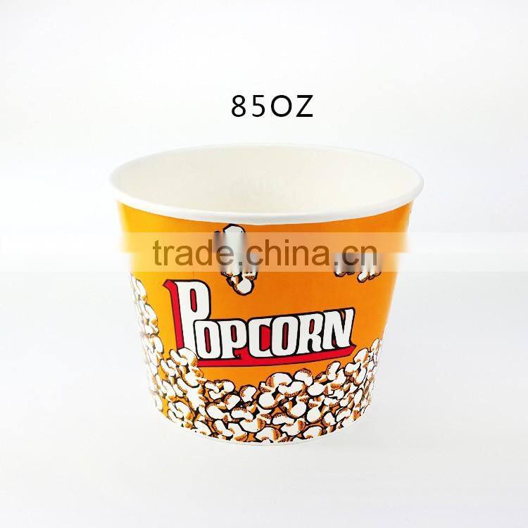 Disposable custom printed paper popcorn bucket
