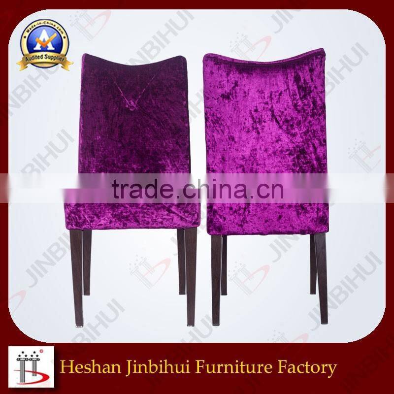 Purple Fabric Stacking Wood Imitation Aluminium Hotel Chair