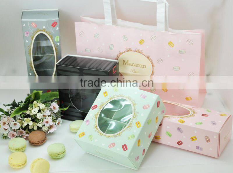Wholesale meet the food grade green paper macaron box