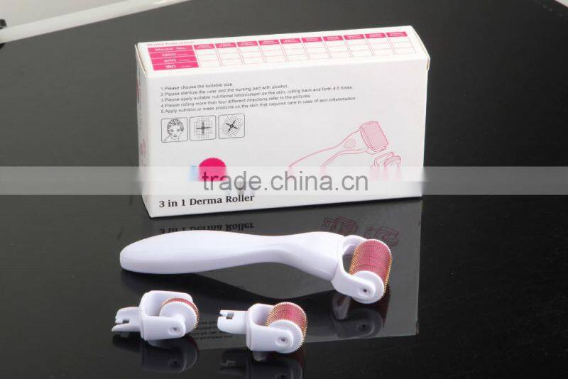 CE Approval titanium derma rolling Manufacturer skin roller system 3 IN 1 derma roller