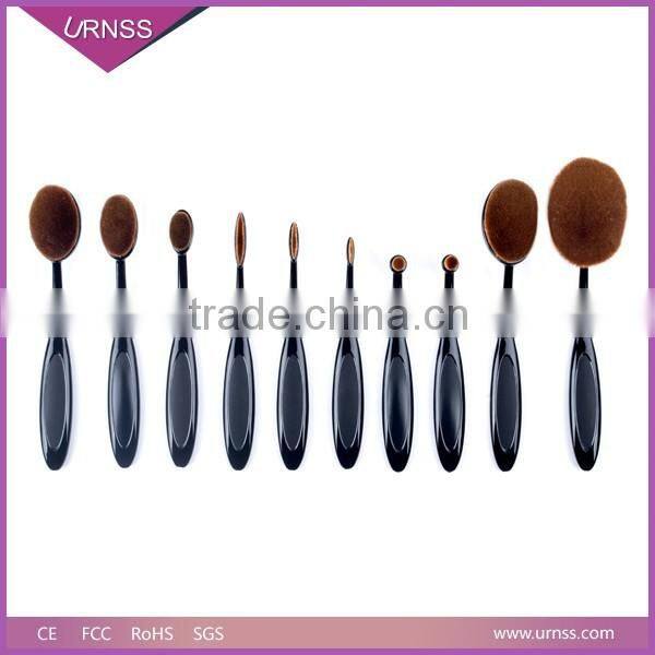10pcs Oval Toothbrush Shaped Makeup Brushes Set
