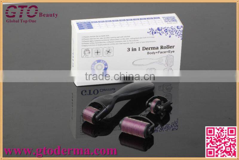 GTO derma registered brand 180/600/1200 micro needle roller for eye/face/body