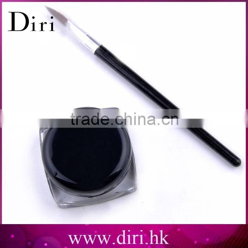 Angled professional makeup eyeliner brush with colorful makeup brush