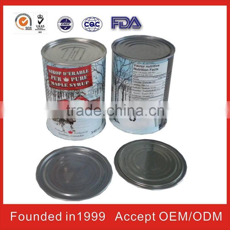 konwah round tin cans for food canning with UN,ISO,SGS,CQC