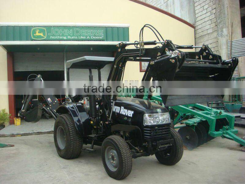 4x4 compact tractor with loader, wheeled tractor DQ404 with Front end loader and Backhoe attachment