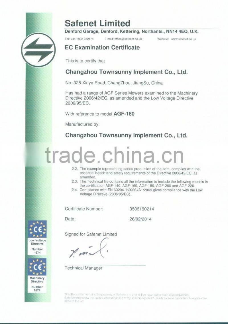 High quality hydraulic PTO slope mulcher AGF