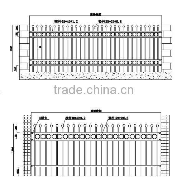 galvanized tubular pressed speaer security fencing