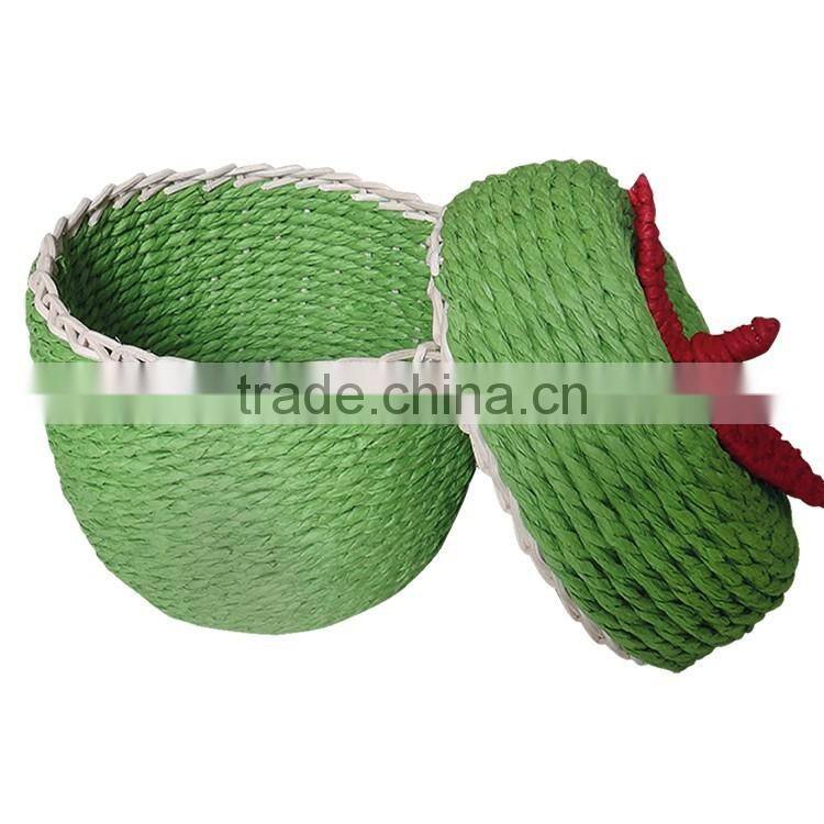 S.D artisan 100% woven apple shape rattan handmade gift basket