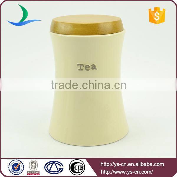Wholesale ceramic modern food Storage Jars with wooden lid