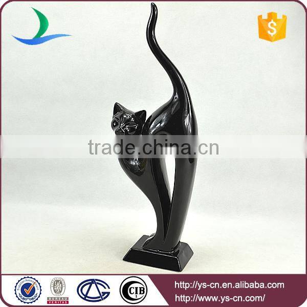 popular printed ceramic black chicken, old feeling cat decoration
