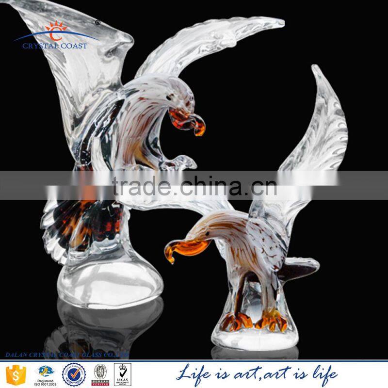 hand blown murano glass ornaments hawk figurine animal