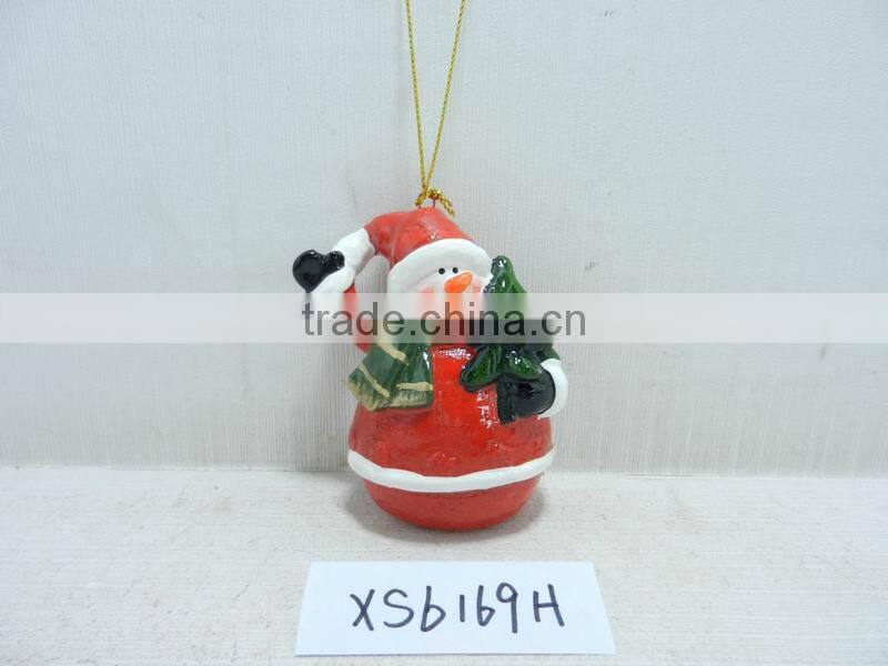 Hot selling ceramic snowman gift ornament