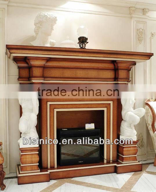 Luxury Spanish style wooden living room fireplace