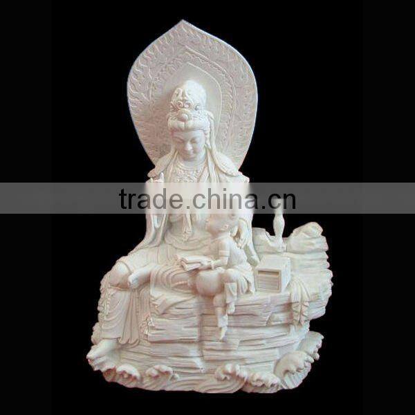Small Marble Sitting Statue of Kwan-yin