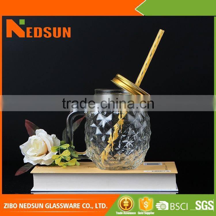 Wholessle clear water jar with handle