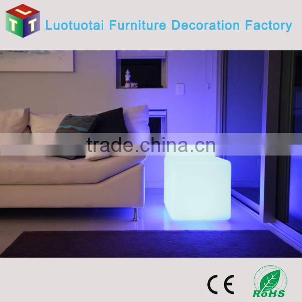 Led square stool bar stool colorful plastic stool of remote control