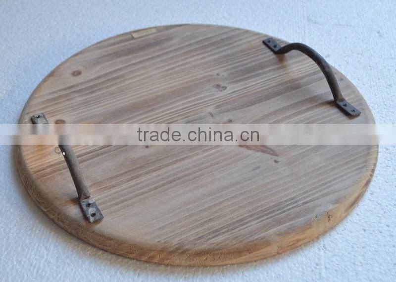 2016 new style wooden tray in old wood color with handlers