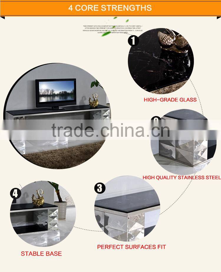 E296 New Design Tempered Glass TV Stand for Sale