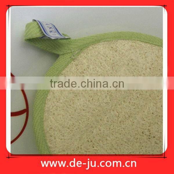 Oval Pad Green PE Mesh Natural Loofah Back Scrubber
