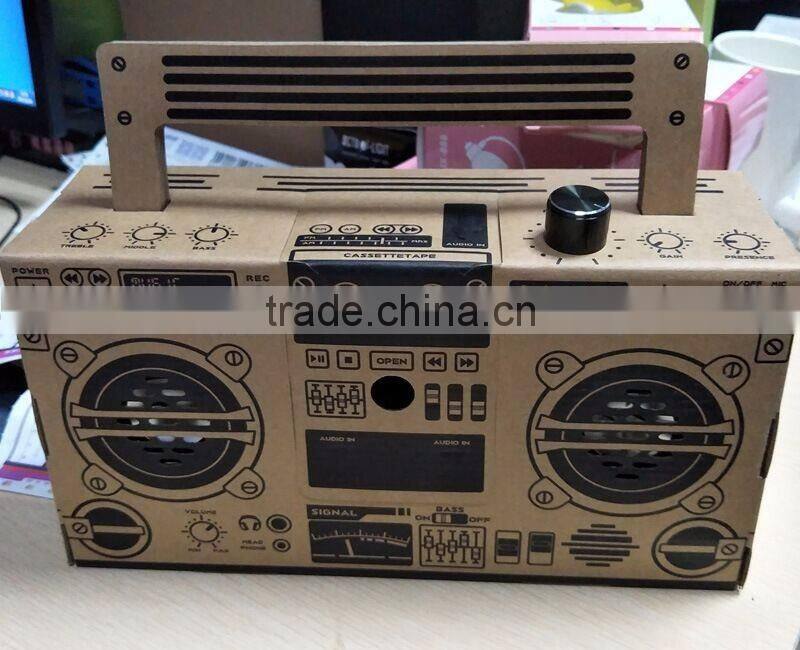 Creative DIY Foldable Loudspeaker Box Consist with Paper Materials, Funny Puzzle Loudspeaker, Classical Style LoudSpeaker box