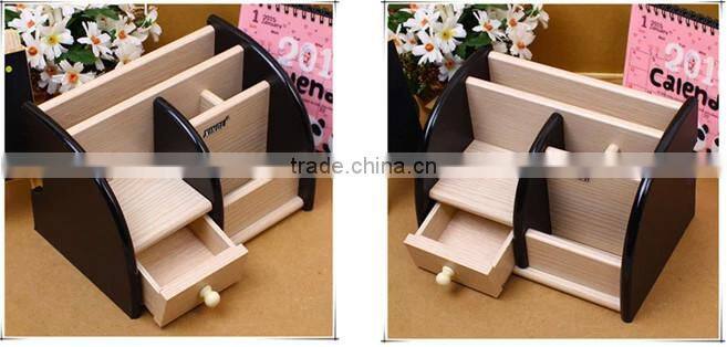 Multifunctional storage pen desktop, remote control, storage makeup wooden box