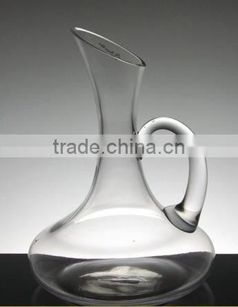 wholesale hand blown clear polish crystal red glass decanter