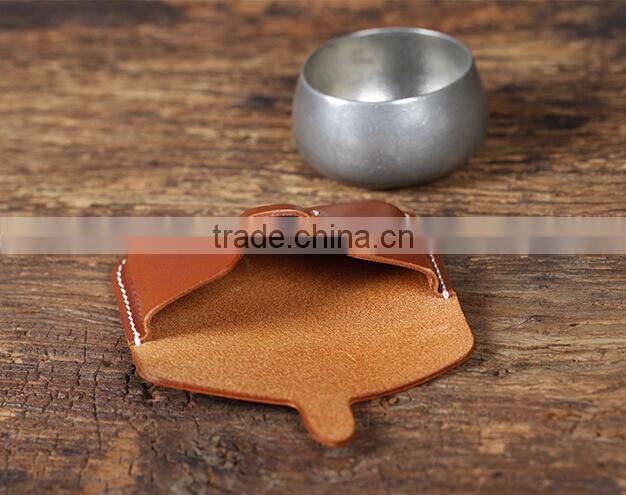 China leather products OEM/ODM accepted handmade leather name card holder leather coin purse