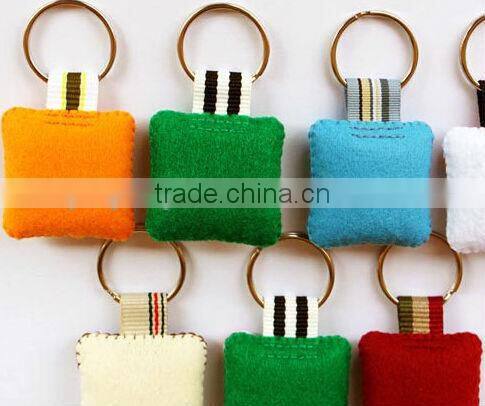 New product hot fashion wholesale alibaba stuffed square shape keyring promotional gift craft polyester felt keychain calculator
