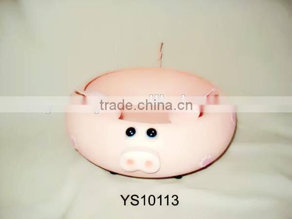 Hot selling pink pig metal candy can for home dec