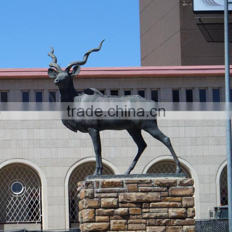 animal metal bronze garden metal craft life size antelope statues