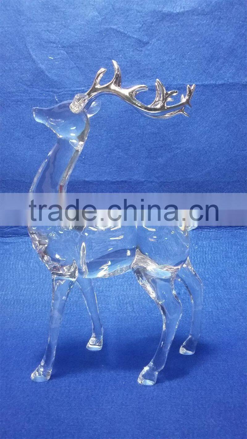 clear acrylic artificial lying raindeer