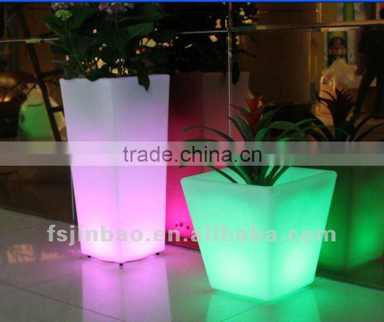 LED colorful decorative plastic flowerpot