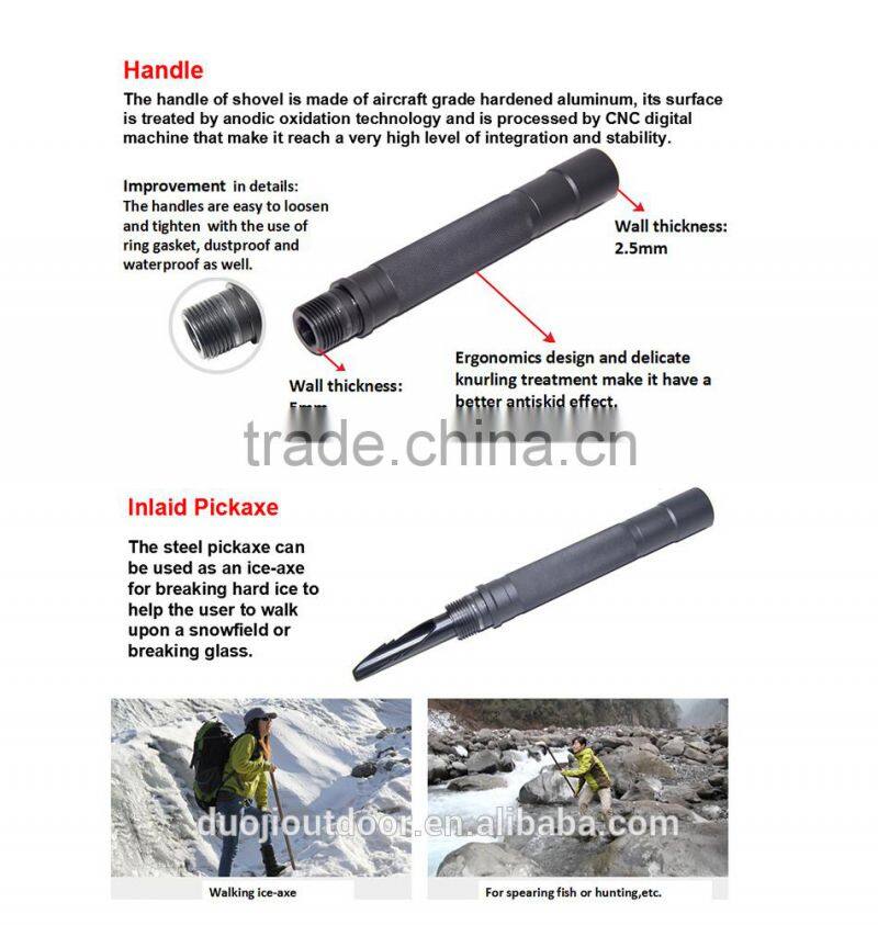 Multi-purpose Camping Shovel DJSV-OS with Tactical Knife Car Emergency Kit