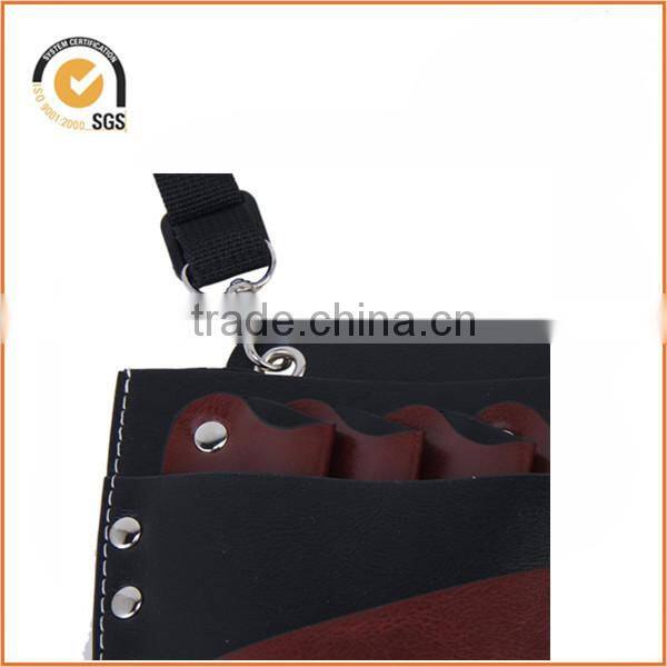 Black Artificial Leather Rivet Scissors Clips Organize Bag Hairdressing Holster Pouch Mobile Holder Case