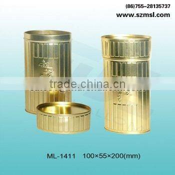 Oval tin can for tea