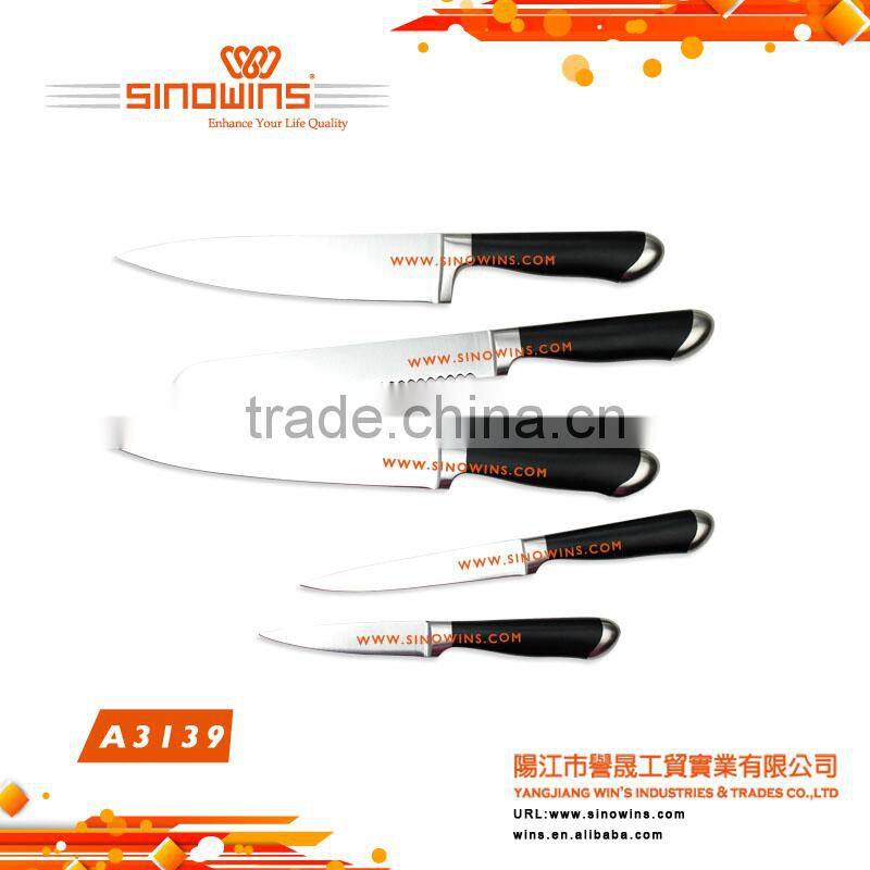 Hollow handle stainless steel 5 pieces kitchen knife set