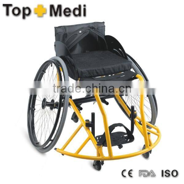 Rehabilitation Therapy Supplies China Topmedi Aluminum folded lightweight leisure basketball sport wheelchair prices