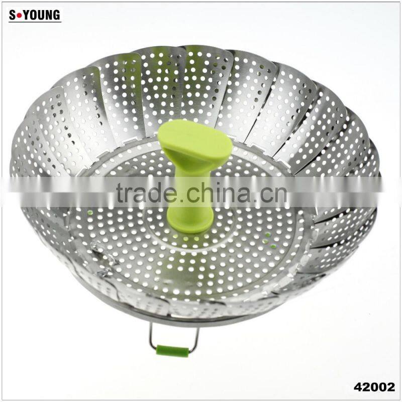 42002 Stainless Steel Foldable Vegetable Steamer Colander filter