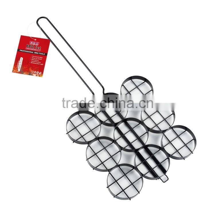 9 BBQ hamburger grilling basket net