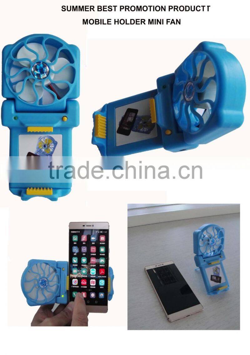 Portable USB Rechargeable mini fan with mobile holder