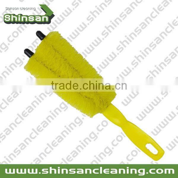 PP ,TPR blue+black+grey two prong brush,car wash brush,wheel brush