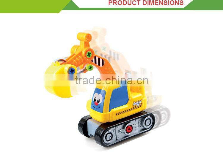 Best sale kid intelligent diy model car plastic trailer truck toy