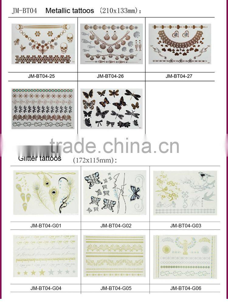 New products 2016 hot-sale metallic flash tattoo