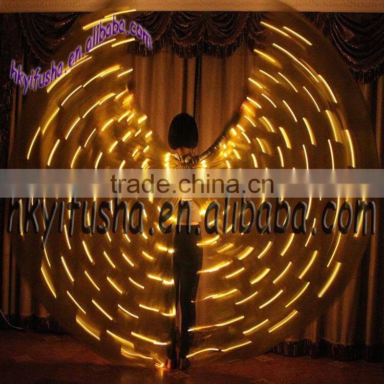 Yifusha solid colors belly dancing open LED wings